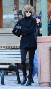 Kendall Jenner in a Black Outfit