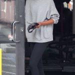 Laura Harrier in a Grey Sweatshirt Enjoyed a Pilates Class in Los Feliz 01/22/2025