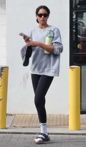 Laura Harrier in a Grey Sweatshirt