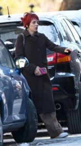 Lily Allen in a Brown Coat