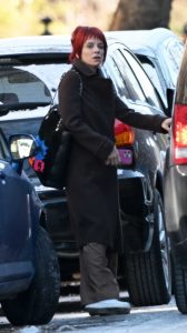 Lily Allen in a Brown Coat