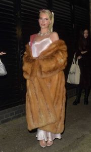 Lottie Moss in a Caramel Coloured Fur Coat