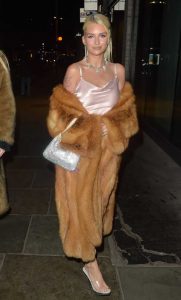 Lottie Moss in a Caramel Coloured Fur Coat