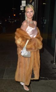 Lottie Moss in a Caramel Coloured Fur Coat