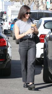 Lucy Hale in a Grey Top