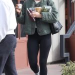 Lucy Hale in an Olive Jacket Picking Up Breakfast at Verve Coffee in Los Angeles 01/20/2025