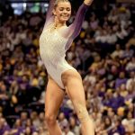 Olivia Dunne Attends the Lowa State vs LSU Gymnastics Meet in Baton Rouge 01/03/2025