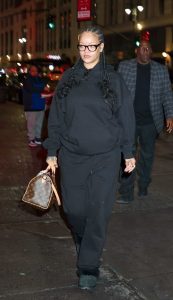 Rihanna in a Black Sweatsuit