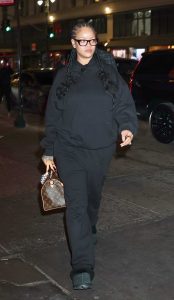 Rihanna in a Black Sweatsuit