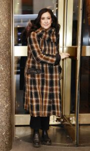 Vanessa Carlton in a Plaid Coat