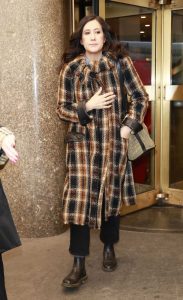 Vanessa Carlton in a Plaid Coat