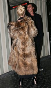 Xhoana Xheneti in a Fur Coat