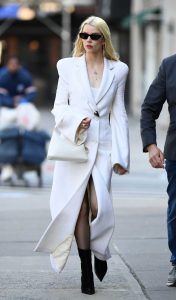 Anya Taylor-Joy in a White Coat