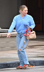 Hilary Duff in a Baby Blue Sweater