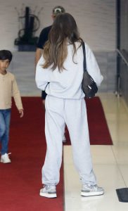 Jessica Alba in a Grey Sweatsuit