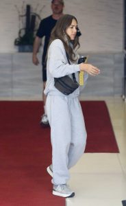 Jessica Alba in a Grey Sweatsuit