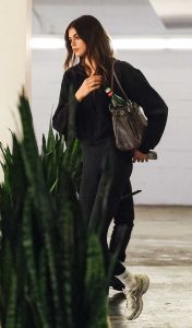 Kaia Gerber in a Black Leggings