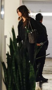 Kaia Gerber in a Black Leggings