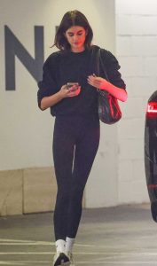 Kaia Gerber in a Black Sweatshirt