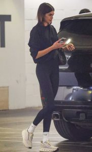 Kaia Gerber in a Black Sweatshirt