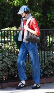 Kaia Gerber in a Blue Cap