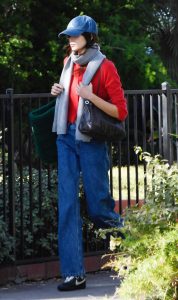 Kaia Gerber in a Blue Cap