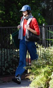 Kaia Gerber in a Blue Cap