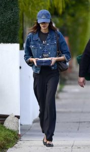 Kaia Gerber in a Blue Cap