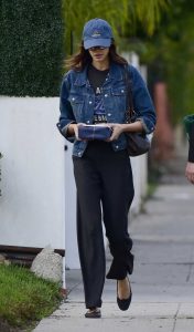 Kaia Gerber in a Blue Cap