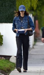 Kaia Gerber in a Blue Cap