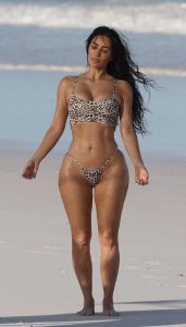 Kim Kardashian in a Leopard Print Bikini