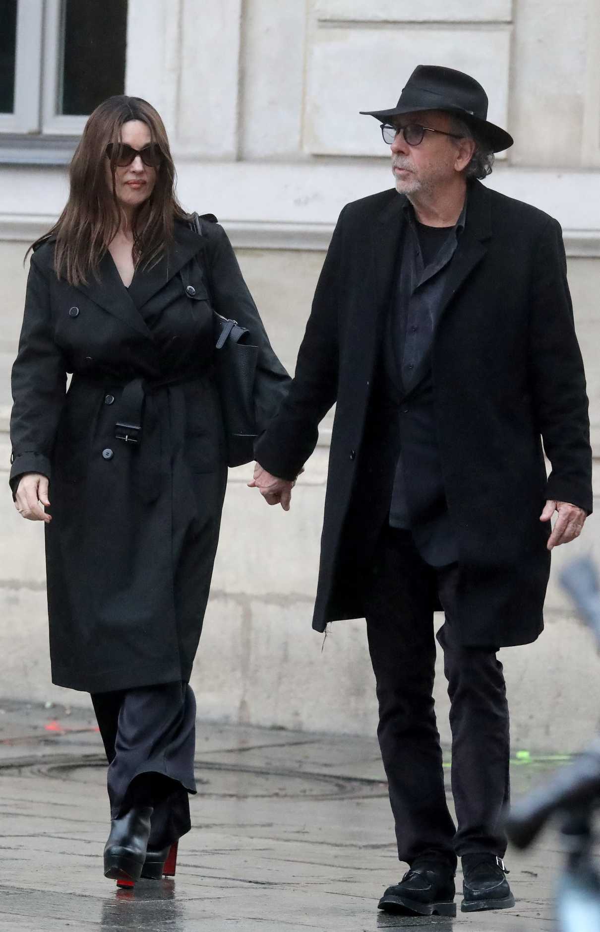 Monica Bellucci in a Black Trench Coat