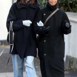 Taylor Russell in a Black Coat Was Seen Out with a Friend in North London 02/17/2025