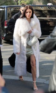 Adele Exarchopoulos in a White Fur Coat