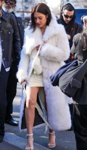 Adele Exarchopoulos in a White Fur Coat