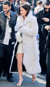 Adele Exarchopoulos in a White Fur Coat