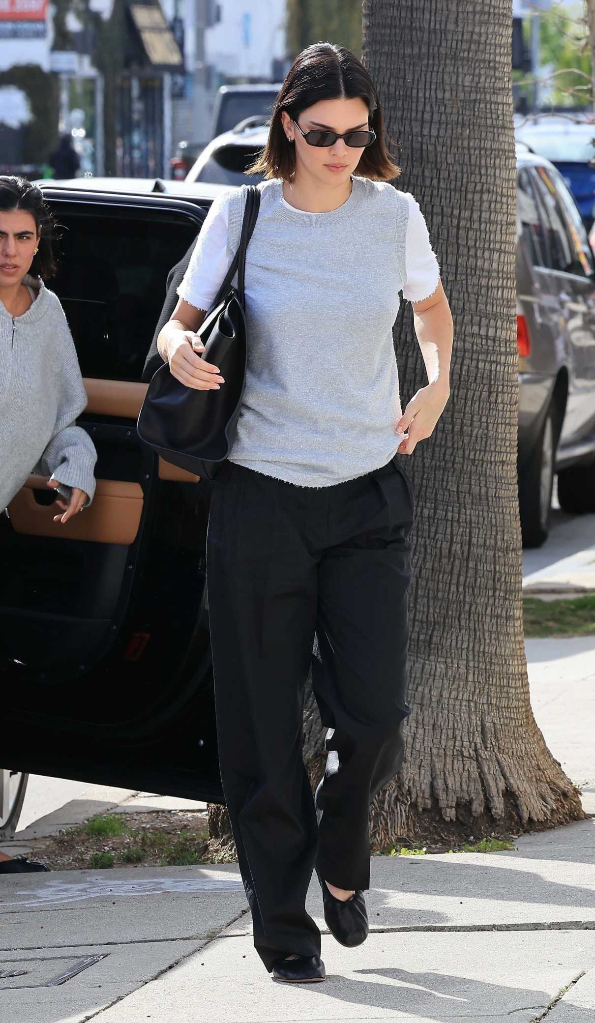 Kendall Jenner in a Grey Vest