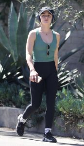 Lucy Hale in a Green Tank Top