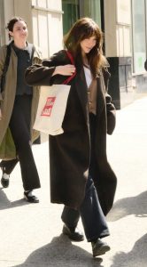 Elizabeth Olsen in a Brown Coat