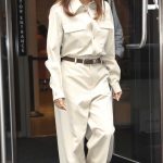 Eva Longoria in a Beige Pantsuit Was Seen Out in New York 04/22/2025
