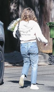 Joey King in a White Hoodie