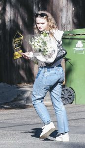Joey King in a White Hoodie