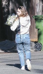 Joey King in a White Hoodie