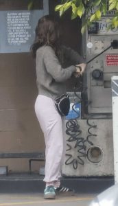 Kate Mara in a Grey Sweater