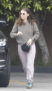 Kate Mara in a Grey Sweater