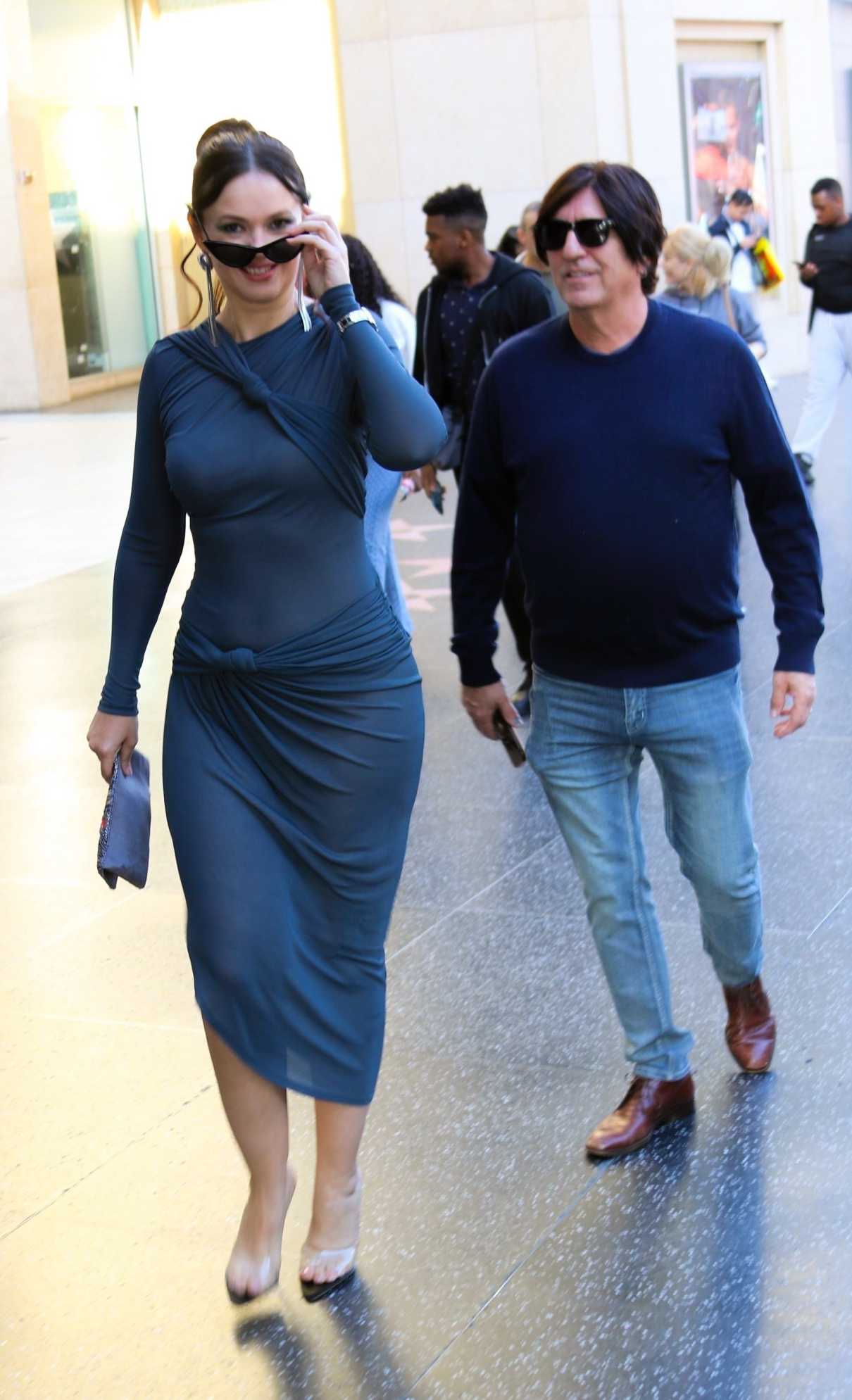 Natasha Blasick in a Blue Dress