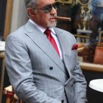 Sylvester Stallone in a Grey Pantsuit on the Set of Tulsa King in New York City 04/16/2025