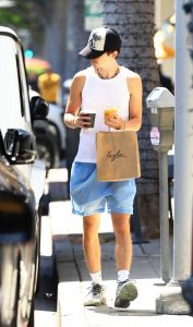 Timothee Chalamet in a White Tank Top