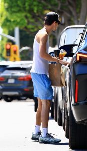 Timothee Chalamet in a White Tank Top