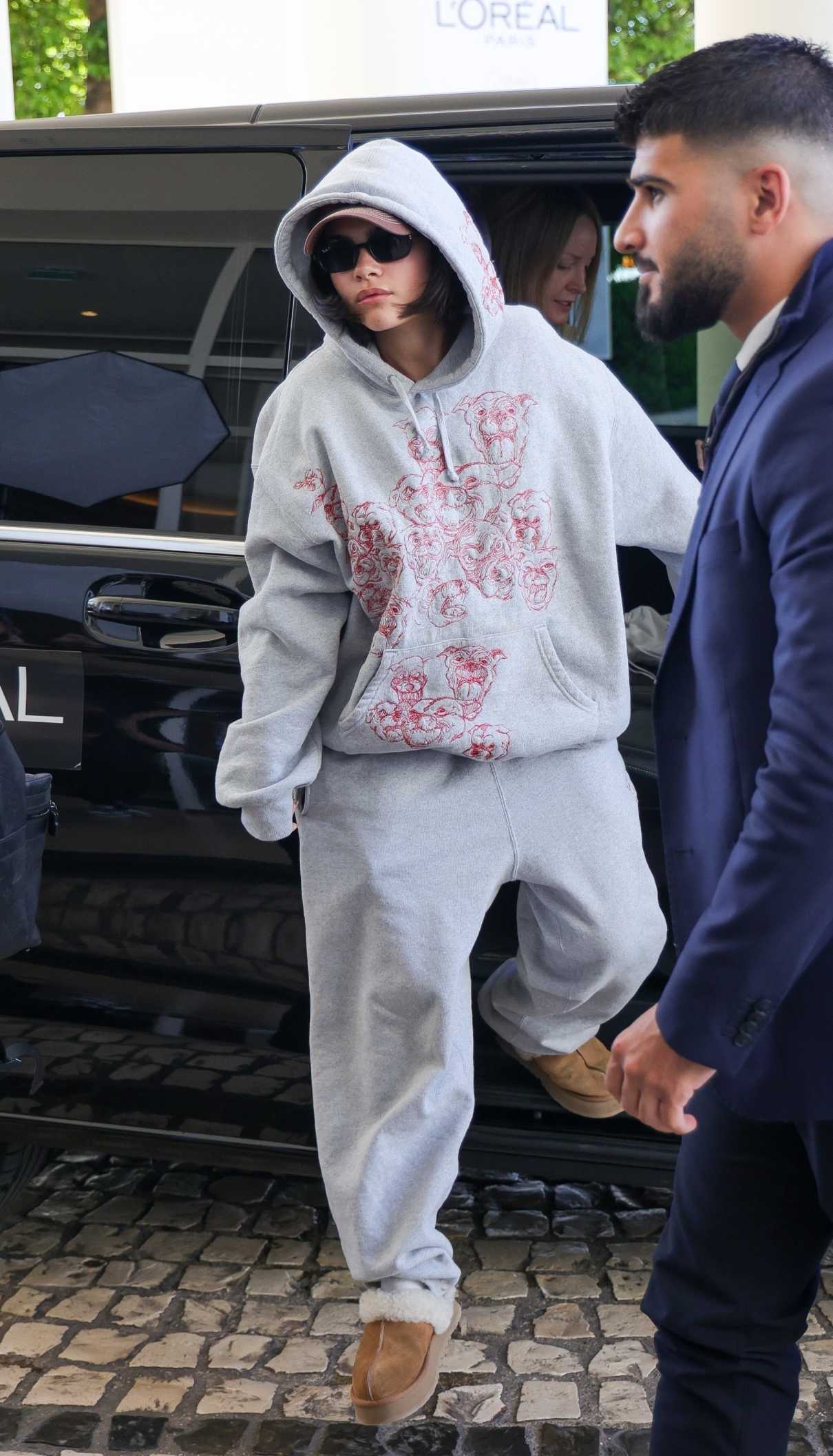 Ariana Greenblatt in a Grey Sweatsuit